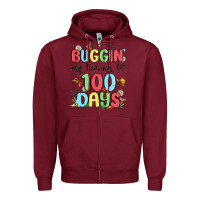 Burgundy buggin my teacher for 100 days Zipper Hoodie - MaliasSmallBusiness