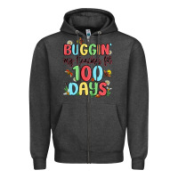 Charcoal Heather buggin my teacher for 100 days Zipper Hoodie - MaliasSmallBusiness