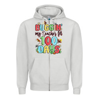 Dove Grey buggin my teacher for 100 days Zipper Hoodie - MaliasSmallBusiness