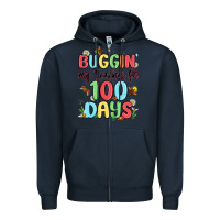 Navy buggin my teacher for 100 days Zipper Hoodie - MaliasSmallBusiness