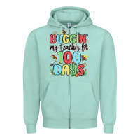 Seafoam buggin my teacher for 100 days Zipper Hoodie - MaliasSmallBusiness