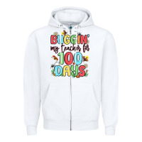 White buggin my teacher for 100 days Zipper Hoodie - MaliasSmallBusiness