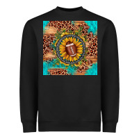 Black football leopard turquoise sunflower seamless pattern Heavyweight Sweatshirt - JahusDesignShop