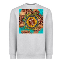 Heather Grey football leopard turquoise sunflower seamless pattern Heavyweight Sweatshirt - JahusDesignShop