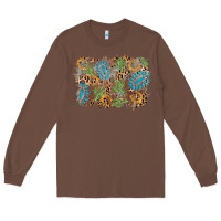 Chestnut horseshoe leopard gemstone cactus background Long Sleeve Tee - AdoDesignShop