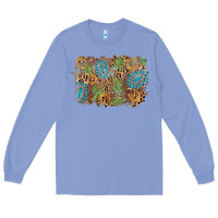 Colony Blue horseshoe leopard gemstone cactus background Long Sleeve Tee - AdoDesignShop