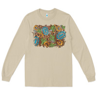 Mushroom horseshoe leopard gemstone cactus background Long Sleeve Tee - AdoDesignShop