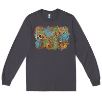 Smoke horseshoe leopard gemstone cactus background Long Sleeve Tee - AdoDesignShop