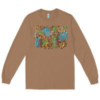 Toasted Coconut horseshoe leopard gemstone cactus background Long Sleeve Tee - AdoDesignShop