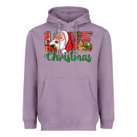 Lavender Love Christmas With Santa Heavyweight Hoodie - BundleAndBundleShop