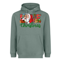 Sage Love Christmas With Santa Heavyweight Hoodie - BundleAndBundleShop