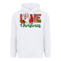 White Love Christmas With Santa Heavyweight Hoodie - BundleAndBundleShop