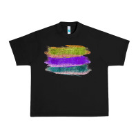 Black Green Purple Cyan Colored Triple Brush Strokes Urban Heavy Tee - Bettercallsaul