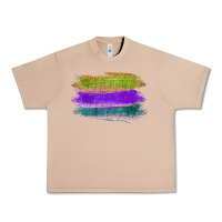 Burro Green Purple Cyan Colored Triple Brush Strokes Urban Heavy Tee - Bettercallsaul