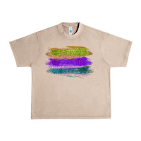 French Oak Green Purple Cyan Colored Triple Brush Strokes Urban Heavy Tee - Bettercallsaul