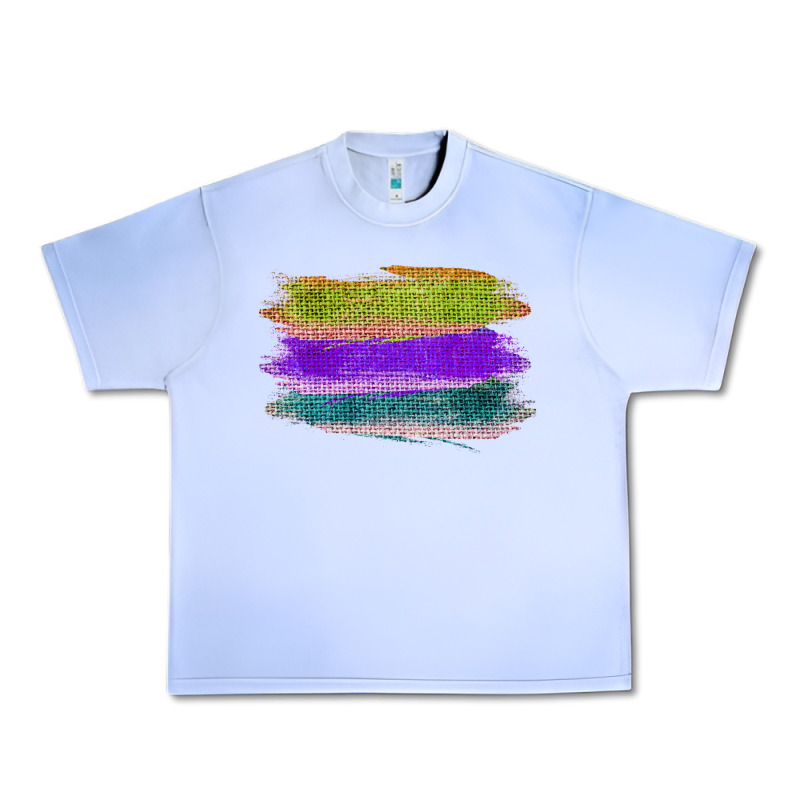 Green Purple Cyan Colored Triple Brush Strokes Urban Heavy Tee by Bettercallsaul | Teevron
