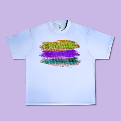 Green Purple Cyan Colored Triple Brush Strokes Urban Heavy Tee Designed By Bettercallsaul