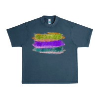 Midnight Navy Green Purple Cyan Colored Triple Brush Strokes Urban Heavy Tee - Bettercallsaul