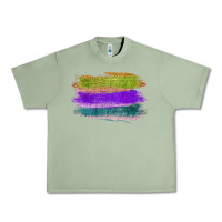 Oil Green Green Purple Cyan Colored Triple Brush Strokes Urban Heavy Tee - Bettercallsaul