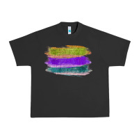 Pigment Black Green Purple Cyan Colored Triple Brush Strokes Urban Heavy Tee - Bettercallsaul