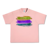 Salmon Green Purple Cyan Colored Triple Brush Strokes Urban Heavy Tee - Bettercallsaul