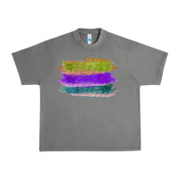 Tornado Green Purple Cyan Colored Triple Brush Strokes Urban Heavy Tee - Bettercallsaul