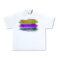 White Green Purple Cyan Colored Triple Brush Strokes Urban Heavy Tee - Bettercallsaul