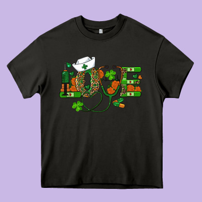 Heavy Core Tee st patricks day love nurse