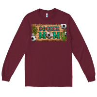 Burgundy soccer mom with ball and cactus and serape licanse plate Long Sleeve Tee - Artiststas