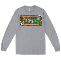 Heather Grey soccer mom with ball and cactus and serape licanse plate Long Sleeve Tee - Artiststas
