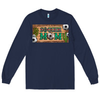 Navy soccer mom with ball and cactus and serape licanse plate Long Sleeve Tee - Artiststas