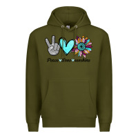 Army Green Peace Love Sunshine Premium Hoodie - Bettercallsaul