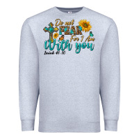 Heather Grey do not fear for i am with you Premium Sweatshirt - BundleAndBundleShop