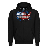 Black happy memorial day usa Zipper Hoodie - MaliasSmallBusiness