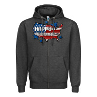 Charcoal Heather happy memorial day usa Zipper Hoodie - MaliasSmallBusiness