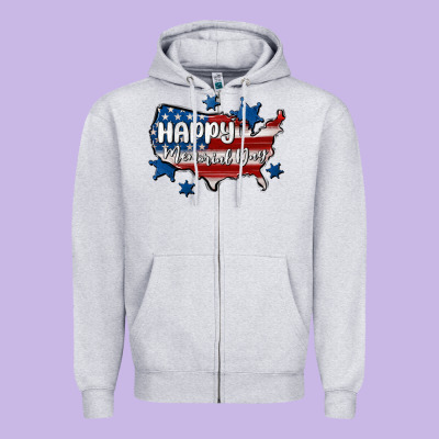 Happy Memorial Day Usa Zipper Hoodie Designed By Maliassmallbusiness