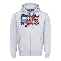 Heather Grey happy memorial day usa Zipper Hoodie - MaliasSmallBusiness