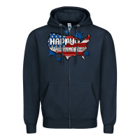 Navy happy memorial day usa Zipper Hoodie - MaliasSmallBusiness