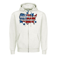 Oatmeal Heather happy memorial day usa Zipper Hoodie - MaliasSmallBusiness