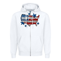 White happy memorial day usa Zipper Hoodie - MaliasSmallBusiness