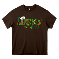 Chocolate Brown st patricks day lucky nurse Heavy Core Tee - RanaPortraitStore