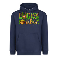 Navy St. Patricks day lucky vibes Heavyweight Hoodie - BundleAndBundleShop