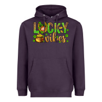 Plum St. Patricks day lucky vibes Heavyweight Hoodie - BundleAndBundleShop