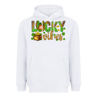 White St. Patricks day lucky vibes Heavyweight Hoodie - BundleAndBundleShop