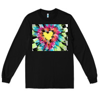 Black tie dye hearth shaped race flag background 3200x2400 Long Sleeve Tee - AdoDesignShop