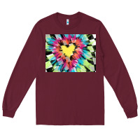 Burgundy tie dye hearth shaped race flag background 3200x2400 Long Sleeve Tee - AdoDesignShop