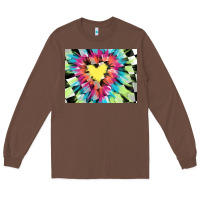 Chestnut tie dye hearth shaped race flag background 3200x2400 Long Sleeve Tee - AdoDesignShop
