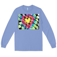 Colony Blue tie dye hearth shaped race flag background 3200x2400 Long Sleeve Tee - AdoDesignShop