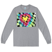 Heather Grey tie dye hearth shaped race flag background 3200x2400 Long Sleeve Tee - AdoDesignShop