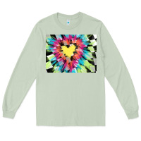 Matcha tie dye hearth shaped race flag background 3200x2400 Long Sleeve Tee - AdoDesignShop